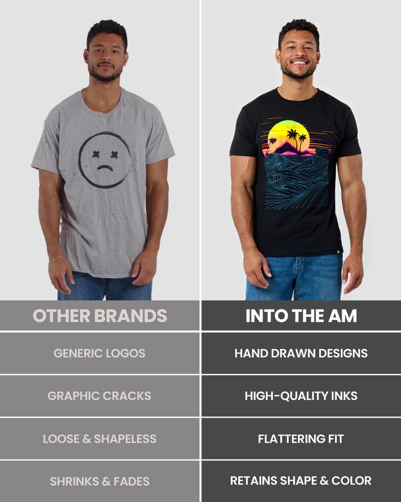 INTO THE AM Brain Invader Men's Tee - Nature Themed Graphic T-Shirts (Black, Medium) - Image 5